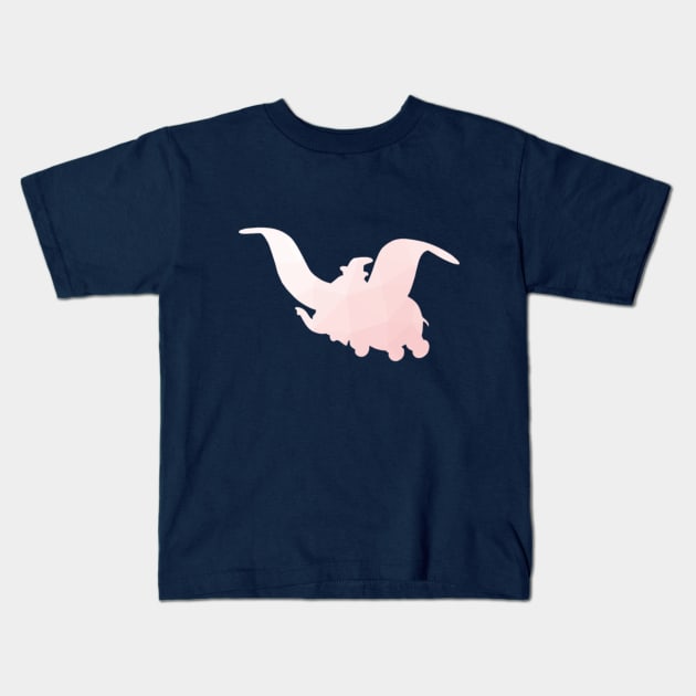 Geometric Dumbo Silhouette Millennial Pink Kids T-Shirt by FandomTrading